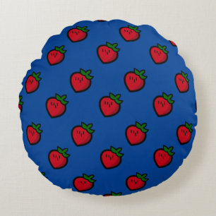 Coussins Ronds Fraises de Cartoon Rouge mignonne pour les végétar