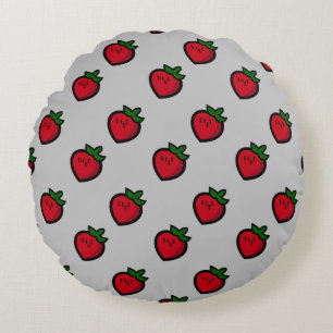 Coussins Ronds Fraises de Cartoon Rouge mignonne pour les végétar
