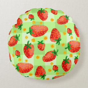 Coussins Ronds Fraises et marguerites douillettes
