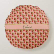 Fraises sur fond rose en optique de tissu