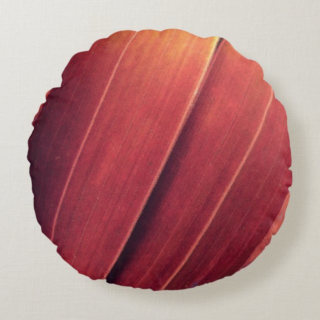 Coussins Ronds Franges de palme en rouille et or (Devant)