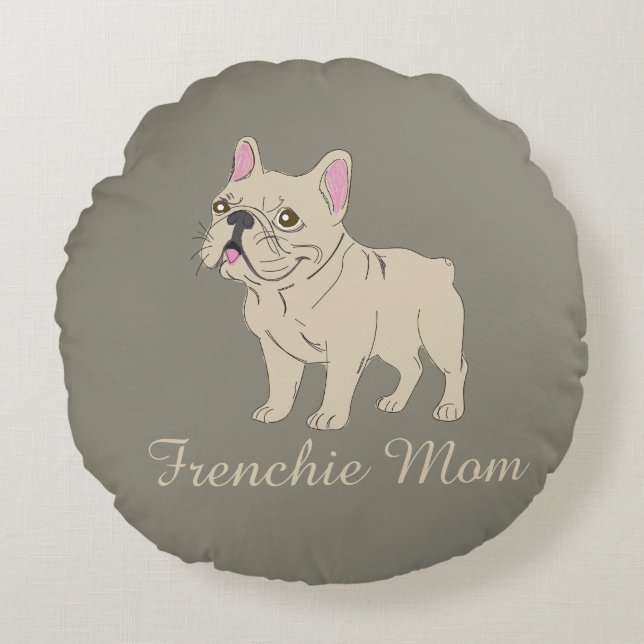 Coussins Ronds Frenchie Mom (Devant)
