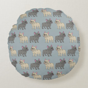 Coussins Ronds Frenchies, Smokey Bleu