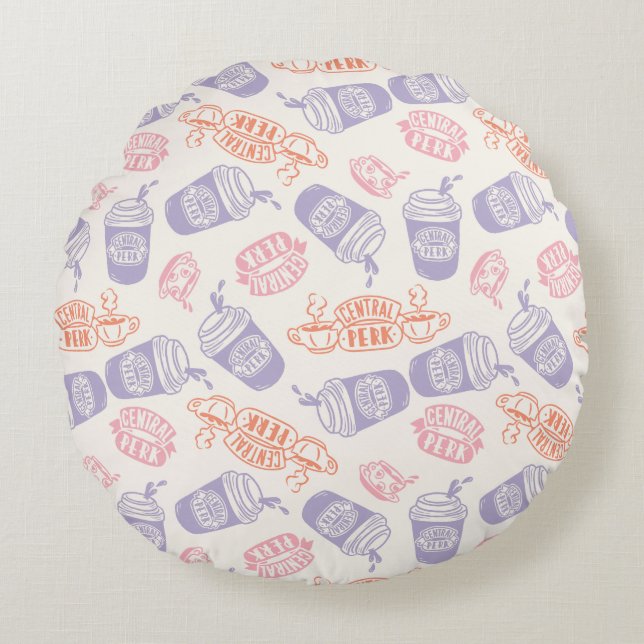 Coussins Ronds FRIENDS™ | Motif Pastel Central Perk (Devant)