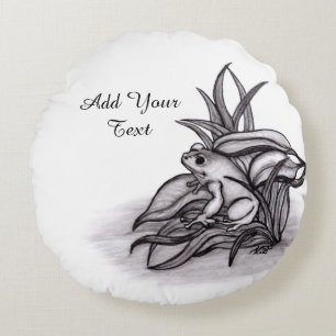 Coussins Ronds Froggy, Ajouter Votre Texte