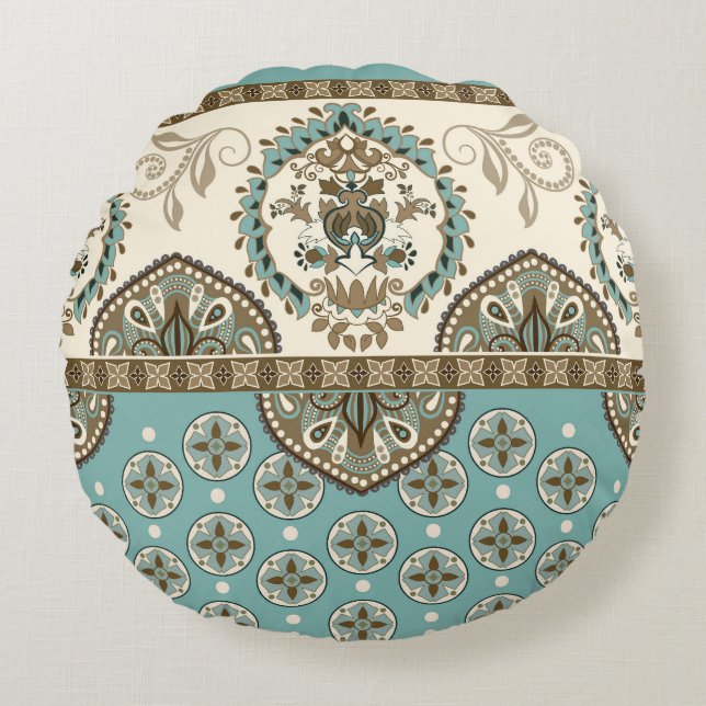 Coussins Ronds Frontière décorative de style marocain (Devant)