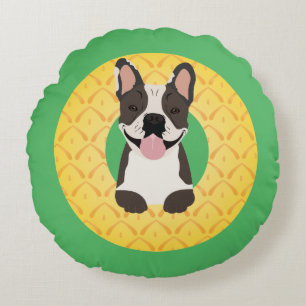 Coussins Ronds Fruit d'ananas à chien taureau français
