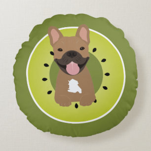 Coussins Ronds Fruit de Chip-Chien Kiwi français