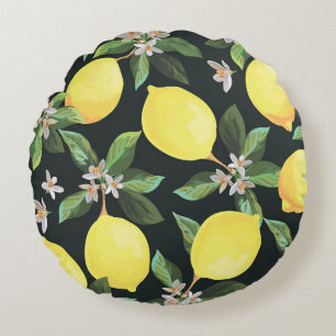Coussins Ronds Fruits de citron : Conception Motif transparente