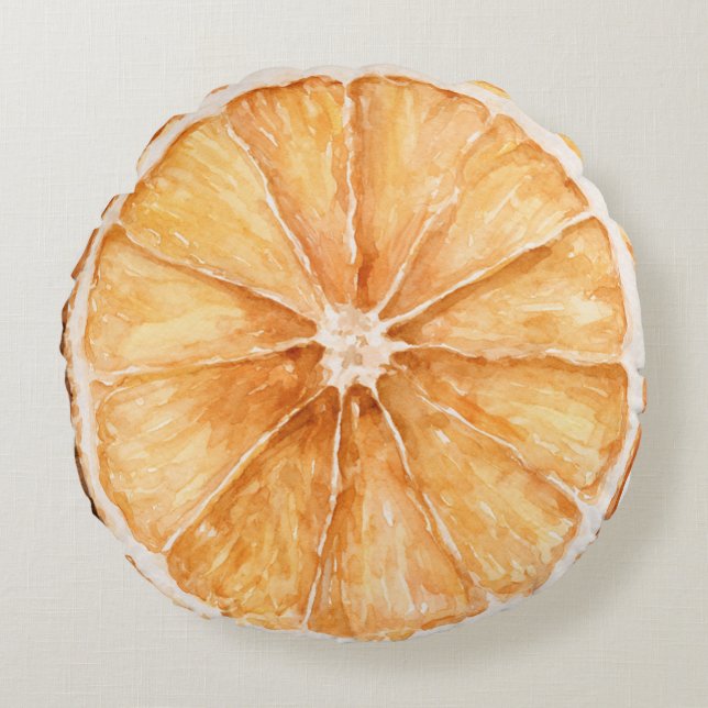 Coussins Ronds Fruits d'Orange et de tranche de Citron (Devant)