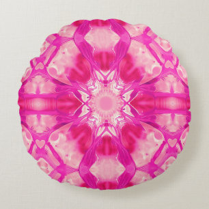 Coussins Ronds Fuchsia et Pastel Pink Tie Dye Motif