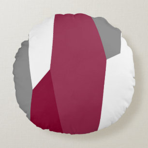 Coussins Ronds Fuchsia Rose Gris et Blanc