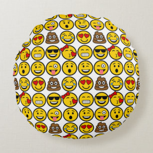Coussins Ronds Fun Emoji Motif Emotion Face