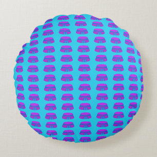 Coussins Ronds Fun Popcorn Anime Futuriste Espace Cyber Mall Bleu
