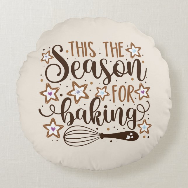 Coussins Ronds Fun 'Tis Season for Baking Design (Devant)