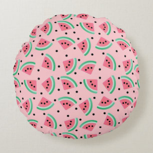 Coussins Ronds Fun Watermelon Slice Motif Summer Vibes