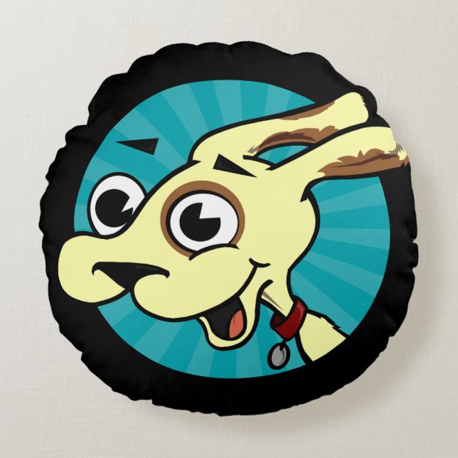 COUSSINS RONDS FUNNY CUTE CHIEN ROUND THROLLOW (Devant)