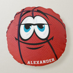 Coussins Ronds Funny Face Basketball Créer votre propre joueur No