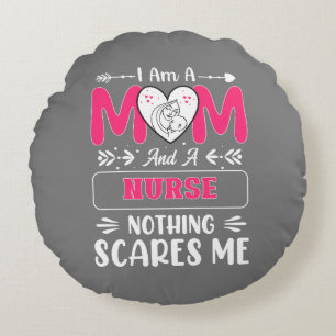 Coussins Ronds Funny Nurse Maman, Nurse Mom drôle citations