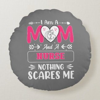 Coussins Ronds Funny Nurse Maman, Nurse Mom drôle citations