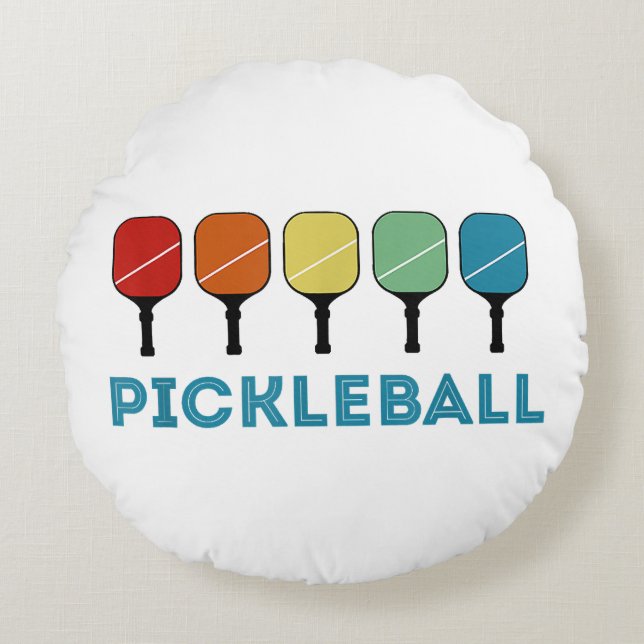 Coussins Ronds Funny Pickleball Retro Vintage (Devant)