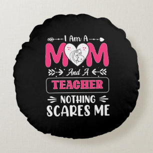 Coussins Ronds Funny Teacher Maman, Teacher Maman Funny