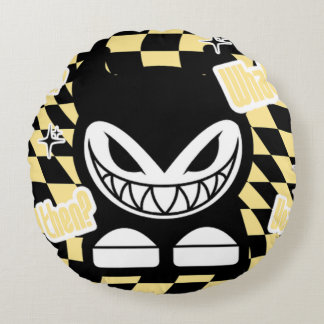 Coussins Ronds Funny Yellow Labubou-Inspired