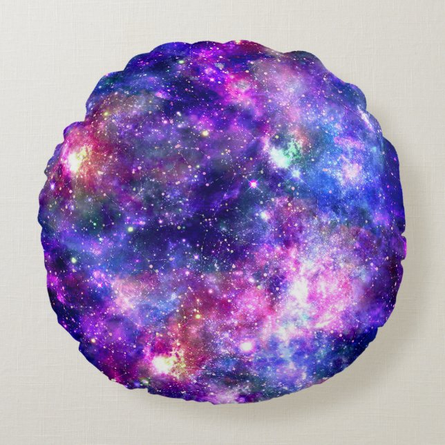 Coussins Ronds Galaxy Night Imprimer Design cosmique (Devant)