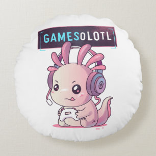 Coussins Ronds Gamesolotl - Axolotl Joueur