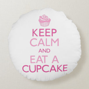 Coussins Ronds Gardez le calme et mangez un petit gâteau