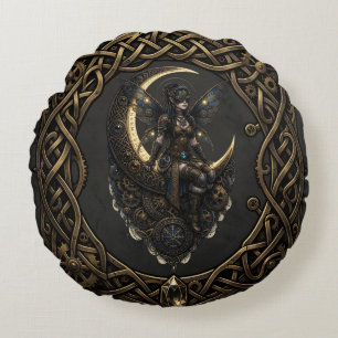 Coussins Ronds Gardien Fée Steampunk.