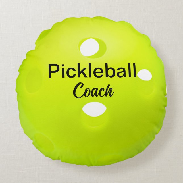 Coussins Ronds Gardiens d'entraîneurs de Pickleball personnalisés (Devant)