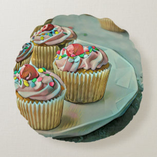 Coussins Ronds Gâteau à la crème glacée