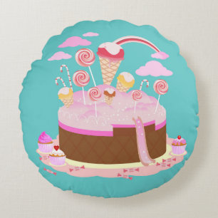 Coussins Ronds Gâteau de sucrerie et de chocolat pour la fête