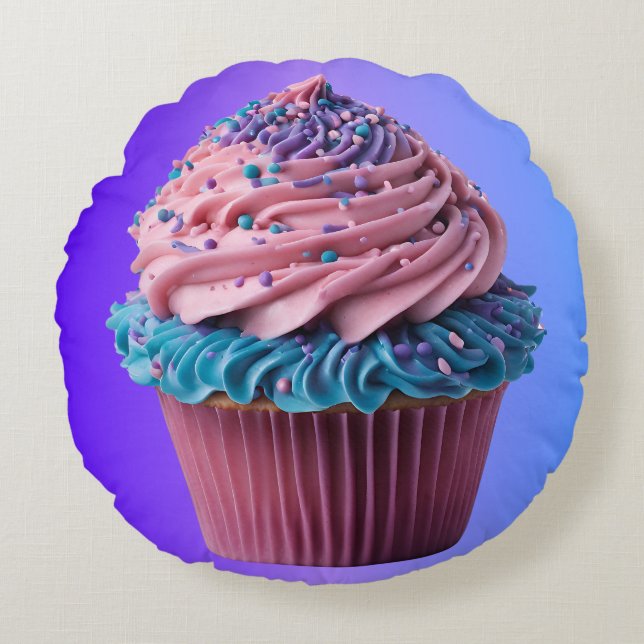 Coussins Ronds Gâteau rose et bleu glacé (Devant)