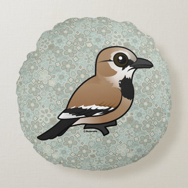 Coussins Ronds Geai terrestre iranien Birdorable (Devant)