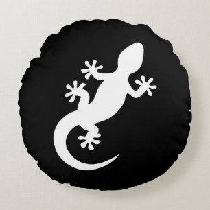 Coussins Ronds Gecko noir et blanc