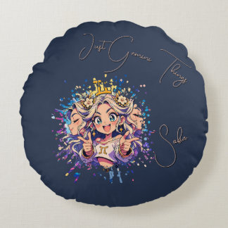 Coussins Ronds Gemini Sweet 16 Round Name Pillow