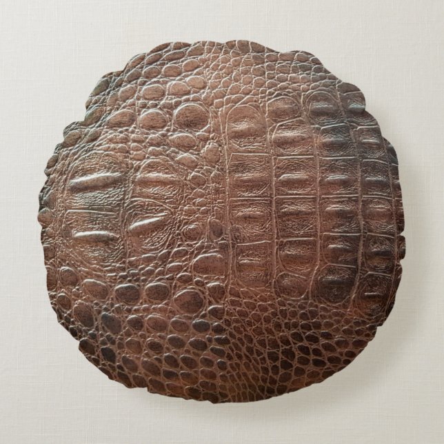 Coussins Ronds Genuine leather texture backgroundr close-up, embo (Devant)