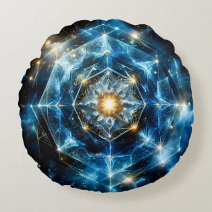 Coussins Ronds Géométrie cosmique mandala étoile univers abstrait