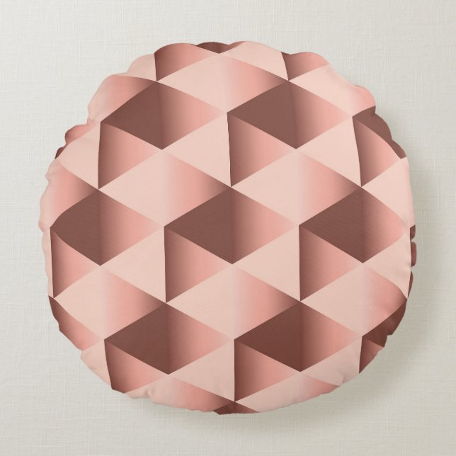 Coussins Ronds Géométrie rose : motif abstrait pâle. (Devant)