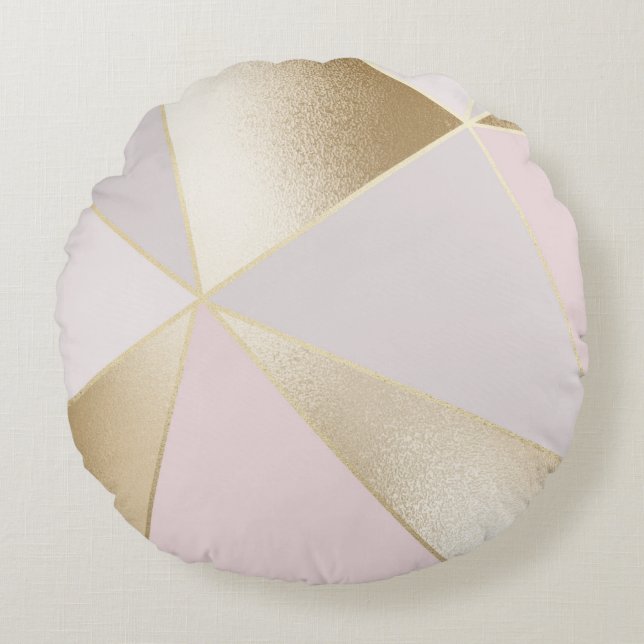 Coussins Ronds Géométrique en or rose  (Devant)