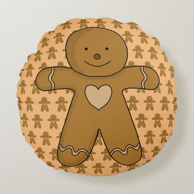 Coussins Ronds GingerBread Man Christmas Cookie (Devant)