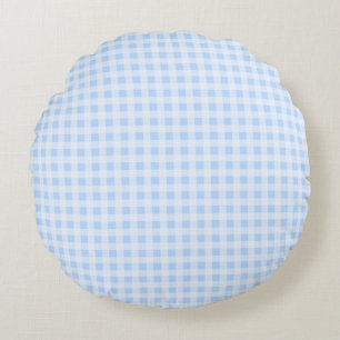 Coussins Ronds Gingham Bleu Pastel