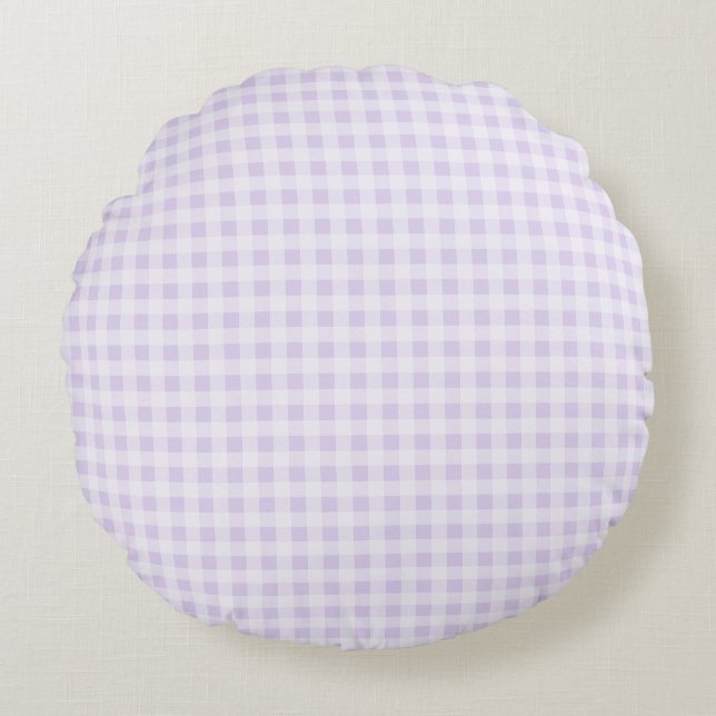 Coussins Ronds Gingham Violet Clair (Devant)