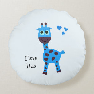 Coussins Ronds girafe bleue