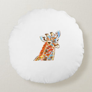 Coussins Ronds Girafe colorée oreiller rond