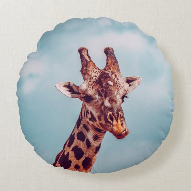 COUSSINS RONDS GIRAFFE PORTRAIT (Devant)