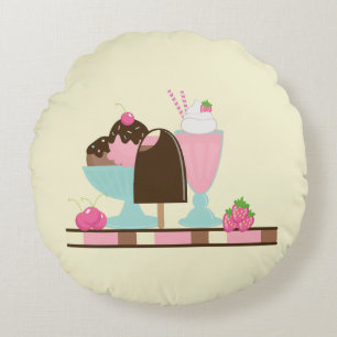 Coussins Ronds Glaces Sundae Traités Estivaux