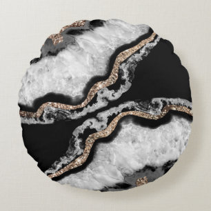 Coussins Ronds Glam #8 #gem Parties scintillant de l'Agate de Yin